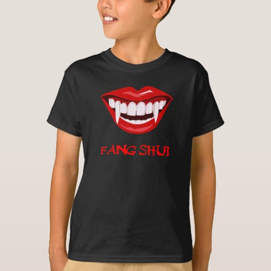 Fang Shui grappig Halloween Dracula lippen T-Shirt (Voorkant)