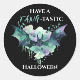 Fang-Tastic Halloween Bat Ronde Sticker
