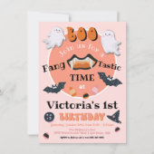 FANG Tastic Little Boo Halloween Birthday Party Kaart (Voorkant)