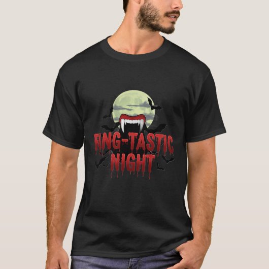 Fang-tastic Night T-Shirt – Vampire Halloween T-sh (Voorkant)