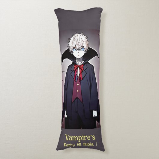 Fang-tastic vampieren party de hele nacht spooky g lichaamskussen (Voorkant Verticaal)