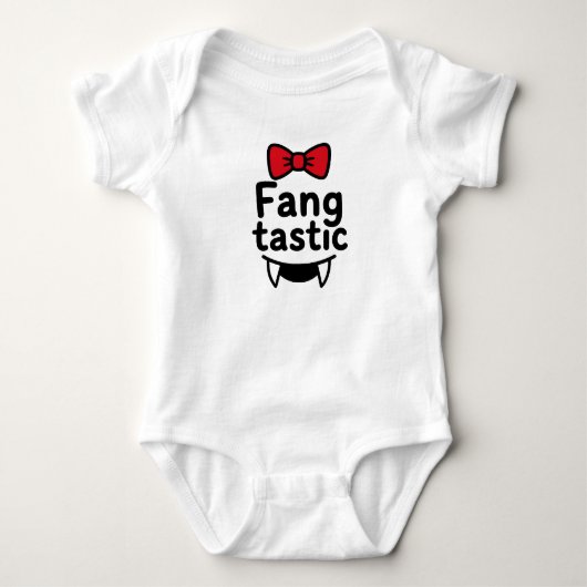Fang Tastisch Cute Vampier Halloween Baby Romper (Voorkant)