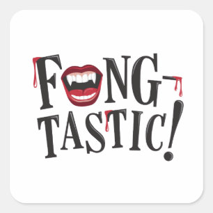 Fang-tastisch! Vierkante Sticker