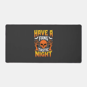 Fang-Tastische Nacht Halloween Schedel en Vleermui Bureaumat