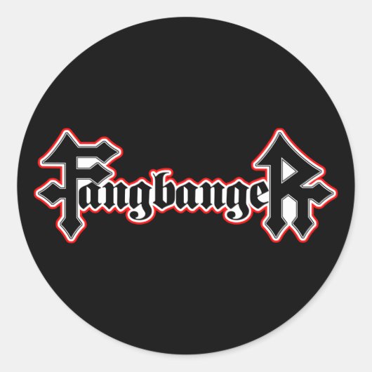 Fangbanger Vampire Halloween Ronde Sticker (Voorkant)