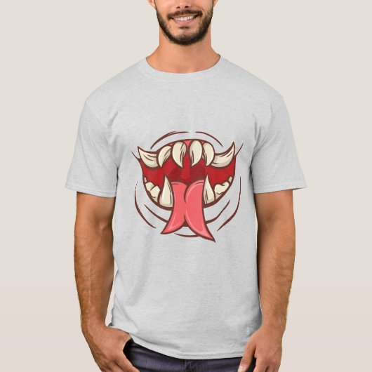 Fanged Monster Mouth T-shirt (Voorkant)
