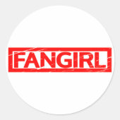 Fangirl Stamp Ronde Sticker (Voorkant)
