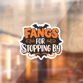 Fangs for Stopping By – Grappige Halloween Bat Sti Raamsticker (Vel 2)