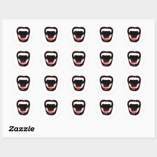 "Fangs" Ronde Sticker (Vel)