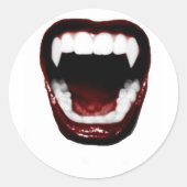 "Fangs" Ronde Sticker (Voorkant)