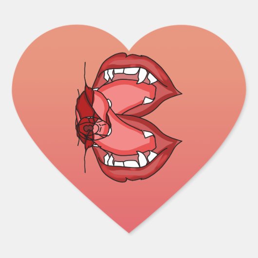 Fangs Unleashed: De felle uitdrukking van een vamp Hart Sticker (Voorkant)