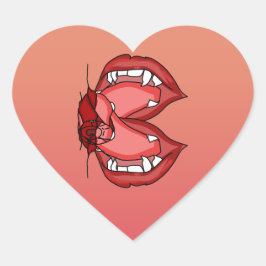 Fangs Unleashed: De felle uitdrukking van een vamp Hart Sticker