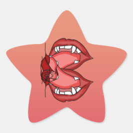 Fangs Unleashed: De felle uitdrukking van een vamp Ster Sticker