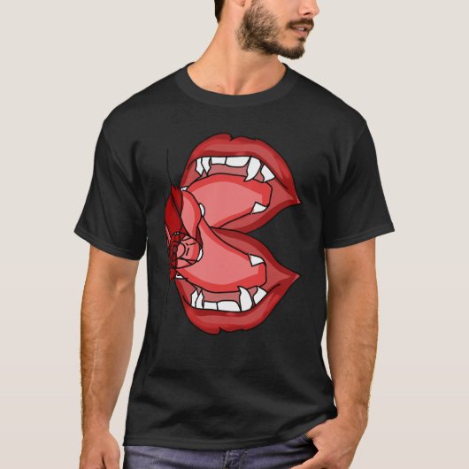 Fangs Unleashed: De felle uitdrukking van een vamp T-shirt (Voorkant)
