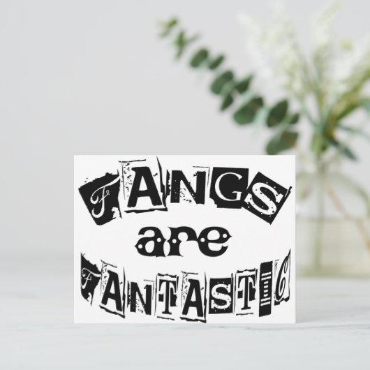 Fangs zijn fantastisch briefkaart (Staand voorkant)