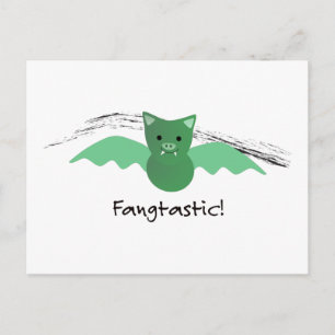 Fangtastic Green Bat Briefkaart