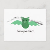 Fangtastic Green Bat Briefkaart (Voorkant)