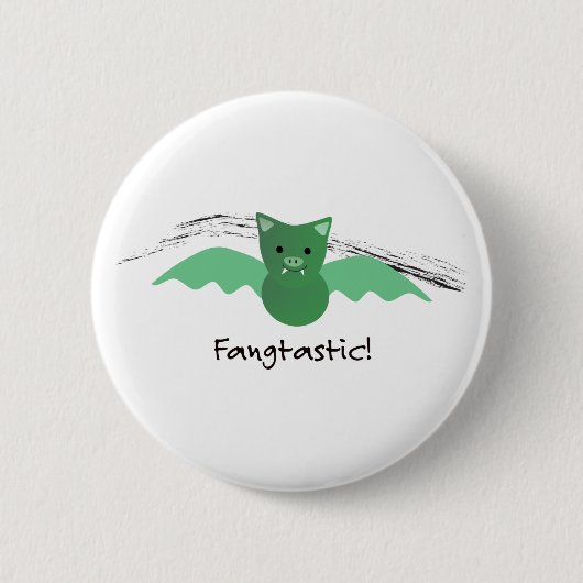 Fangtastic Green Bat Ronde Button 5,7 Cm (Voorkant)