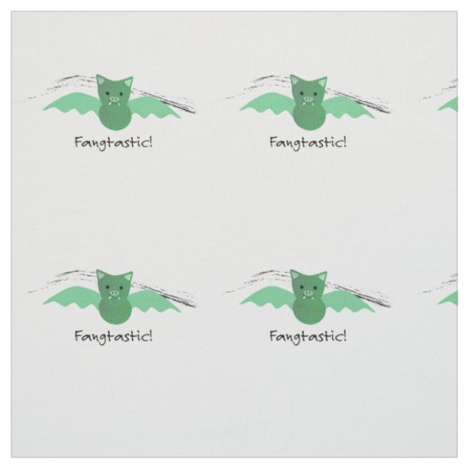 Fangtastic Green Bat Stof (Swatch)