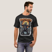 FANGTASTIC zombie rising from grave spooky Hallowe T-shirt (Voorkant volledig)