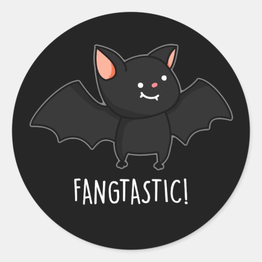 Fangtastisch Grappige Halloween-grap Dark BG Ronde Sticker (Voorkant)