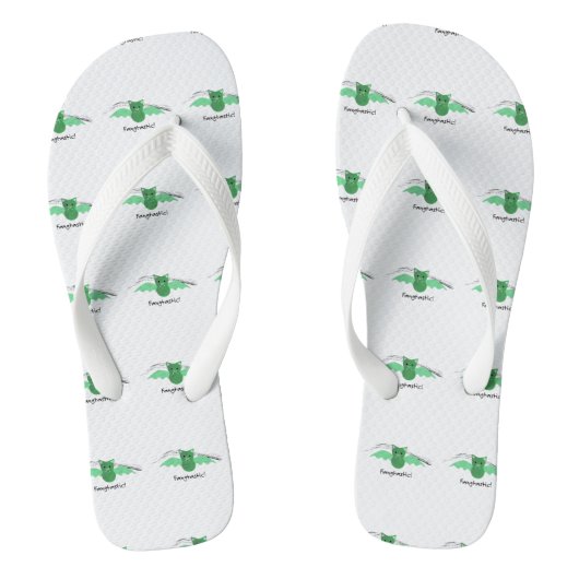 Fangtastisch groene vleermuis teenslippers (Voetbed)
