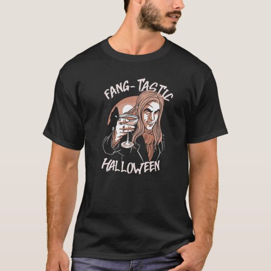 Fangtastisch Halloween Vampire Pun Gezegde T-shirt (Voorkant)