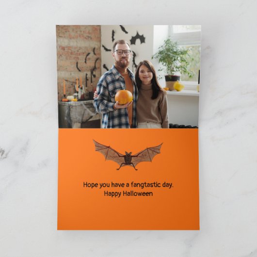 Fangtastisch Oranje Halloween Kaart (Binnen)