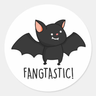 Fangtastische grappige Halloween-spreuk  Ronde Sticker