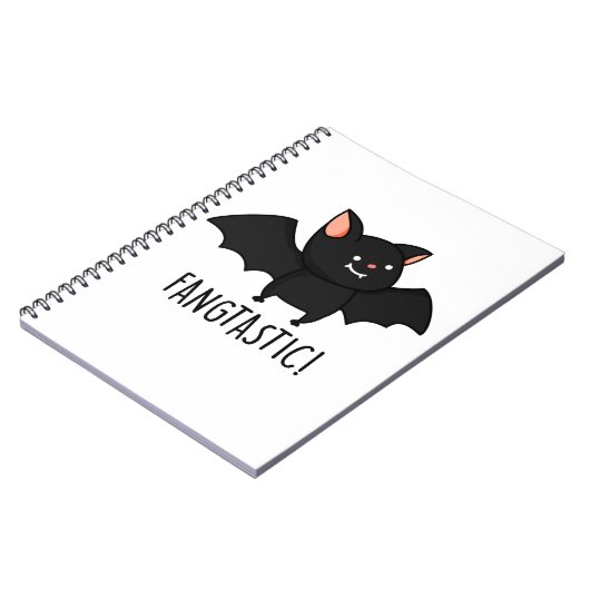 Fangtastische grappige Halloween zwarte vleermuis  Notitieboek (Linkerzijde)