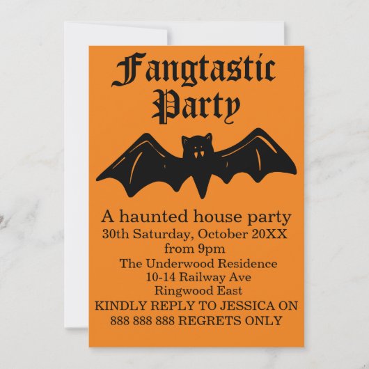 FANGTASTISCHE HALLOWEEN PARTIJ KAART (Voorkant)