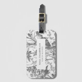 Fanical Black en White Chinoiserie Custom Bagagelabel (Voorkant (verticaal))