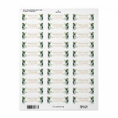 Fanical Gold Greenery Return Address Label (Full Sheet)