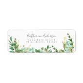 Fanical Gold Greenery Return Address Label (Voorkant)