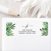 Fanical Greenery Monogram Return Address Label (Insitu)