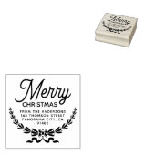 Fanical Merry-kerstfamilieadres Rubberstempel (Gestempeld)