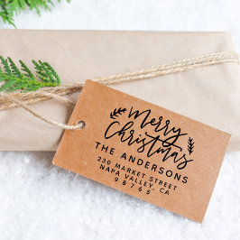Fanical Merry-kerstfamilieadres Rubberstempel