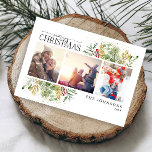 Fanical Photo Holida Merry KerstGold Winter Feestdagenkaart<br><div class="desc">Op zoek naar een unieke vakantiekaart die echt opvalt? Bekijk ons Briefkaart voor de feestelijke feestdag in de koude winter in de koude kerst. Deze mooie kaart bevat drie van je favoriete foto's, omgeven door feestelijke rode en groene wintermotieven. De moderne kalligrafie voltooit de blik, makend deze één vakantiekaart die...</div>