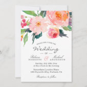 Fanical Waterverf Botanical Wedding Kaart (Voorkant)