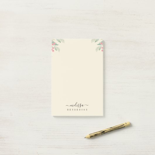 Fanische feestdag met kerstarode kersen post-it® notes (Op bureau)