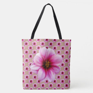 Fanische Floral roze op elke kleur Tote Bag