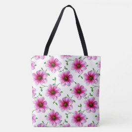 Fanische Floral roze op elke kleur Tote Bag