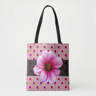 Fanische Floral roze op elke kleur Tote Bag