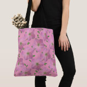 Fanische Floral roze op elke kleur Tote Bag (Dichtbij)
