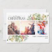 Fanische foto van Merry KerstGold Winter Feestdagenkaart (Voorkant)
