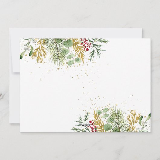 Fanische foto van Merry KerstGold Winter Feestdagenkaart (Achterkant)