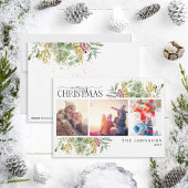 Fanische foto van Merry KerstGold Winter Feestdagenkaart