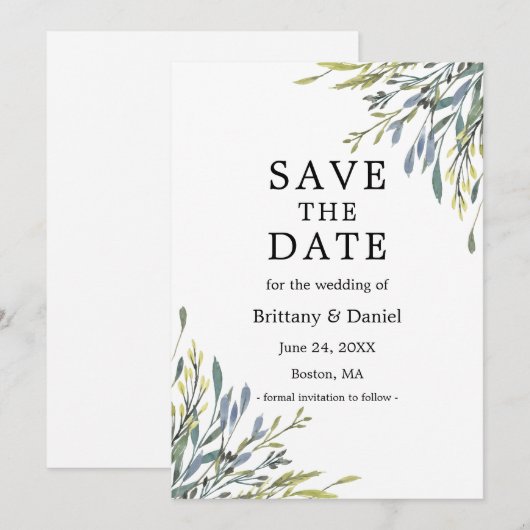 Fanische Waterverf Save The Date (Voorkant / Achterkant)