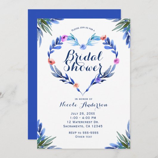 Fanische Waterverf van het flessenhart van Bright  Kaart (Voorkant / Achterkant)