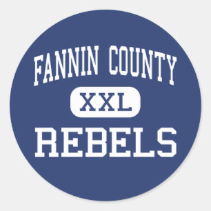 Fannin County rebellen Middle Blue Ridge Ronde Sticker